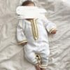 grenouillère jabador blanc et doré pour bébé