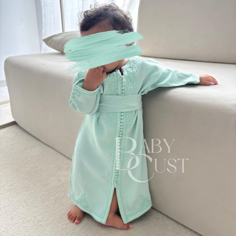 caftan vert d'eau fille